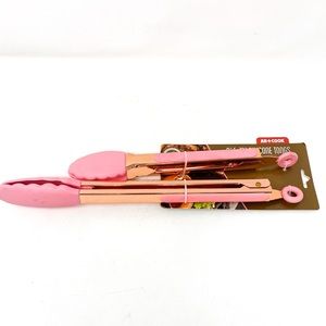 Art & Cook Silicone Tongs, 9” And 12” Tongs, Pink